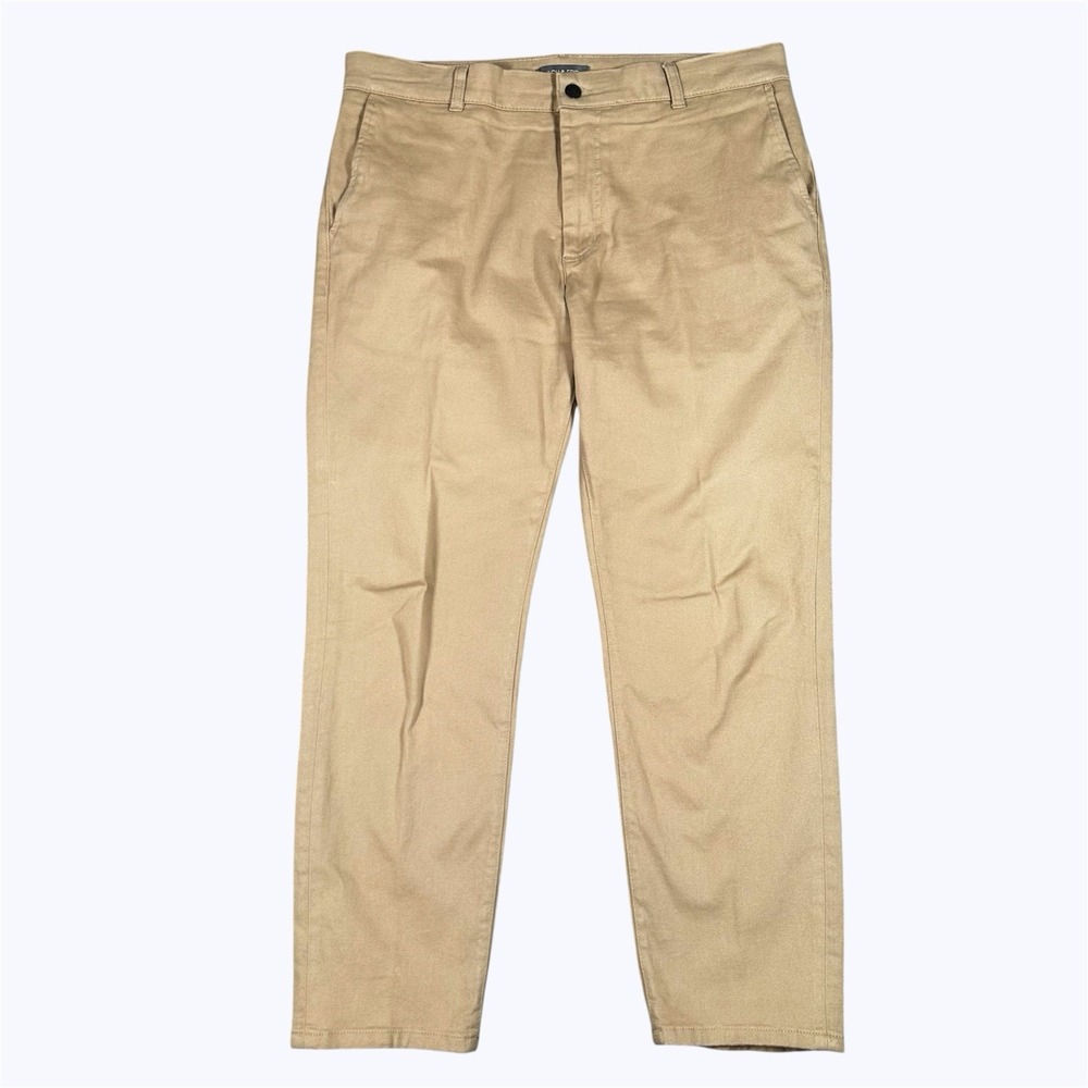 Ash & Erie Pants Mens 35x27* Beige Chino Straight Leg Casual Twill Business EUC